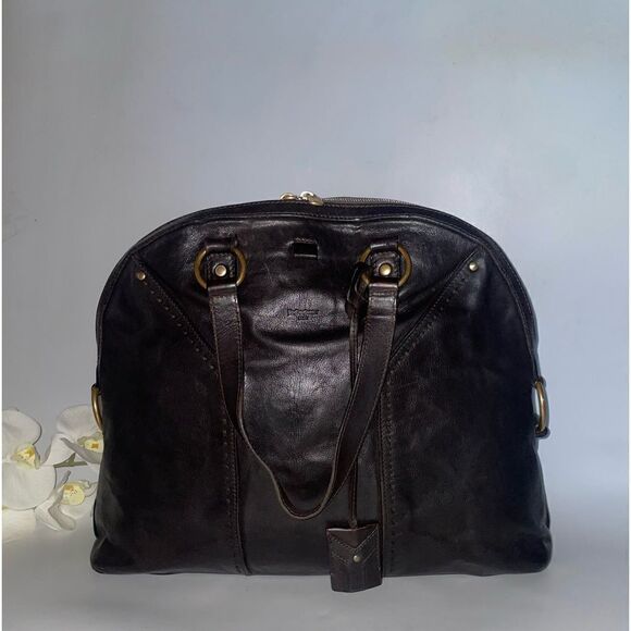 Authentic Yves Saint Laurent Brown Muse Leather Satchel - Picture 1 of 16